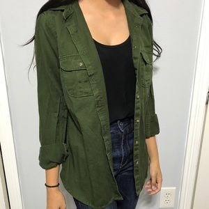 Army green shirt