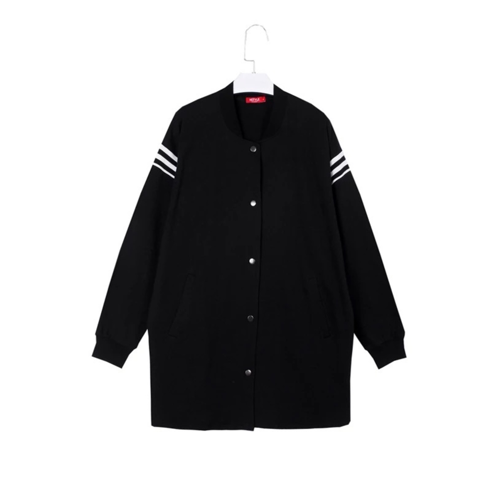 Black Longline Button Down Coat - image 2