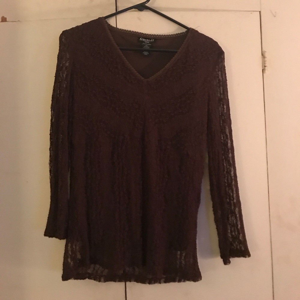 Brown lace top