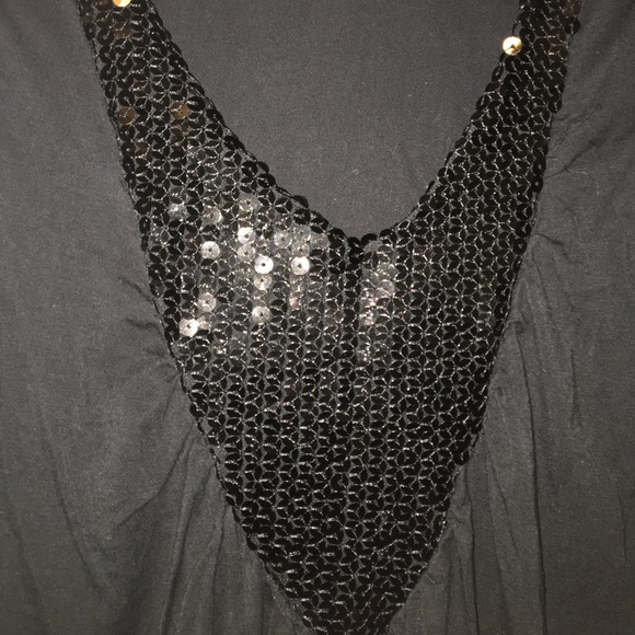 Sleeveless black top with Sequins - Picture 3 of 4