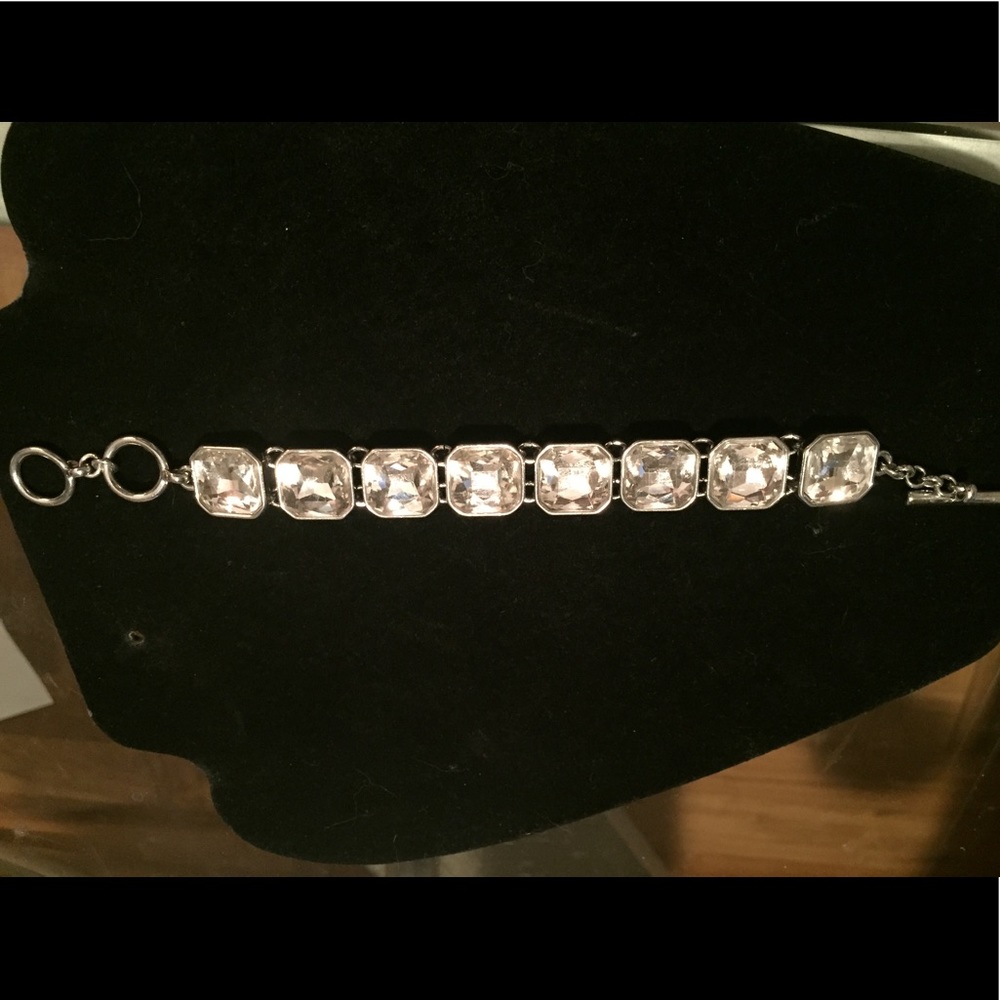 Retro Glam Square-Cut Crystal Bracelet