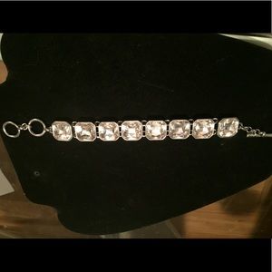 Retro Glam Square-Cut Crystal Bracelet