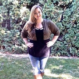 Olive Green Crop Sweater