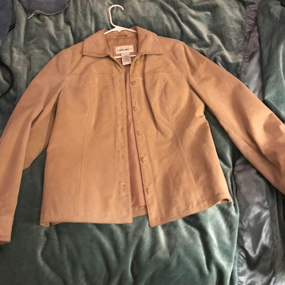 Tan suede leather jacket