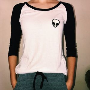 Baseball Alien Brandy Melville Tee