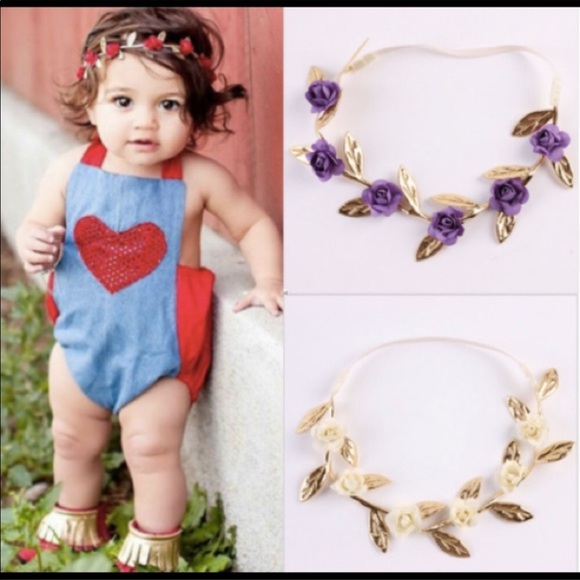 Baby boho flower headband - Picture 2 of 7