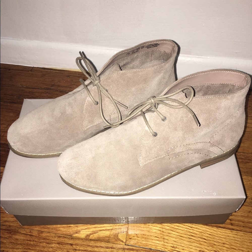 Franco Sarto suede lace front booties