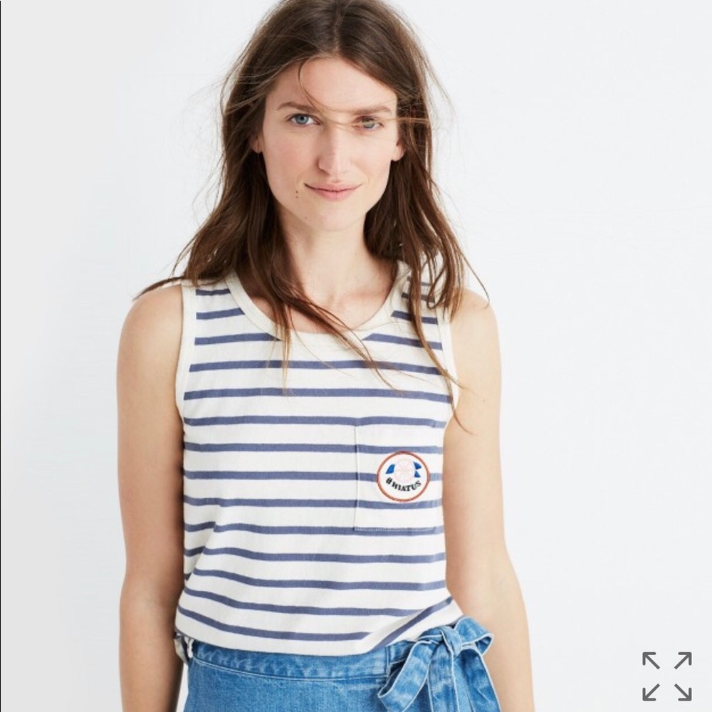 Madewell striped hiatus sleeveless top NWT