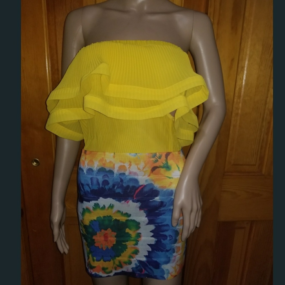 Cotton Candy Multicolor Floral Bandage Skirt