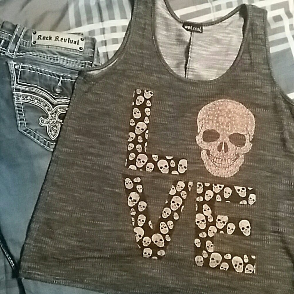 Wet seal skull love tank