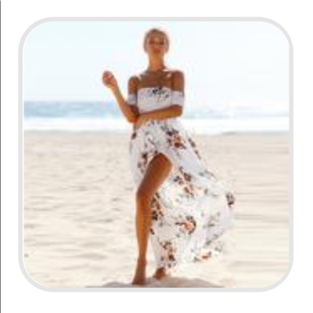 shopfray vintage summer beach dress in White