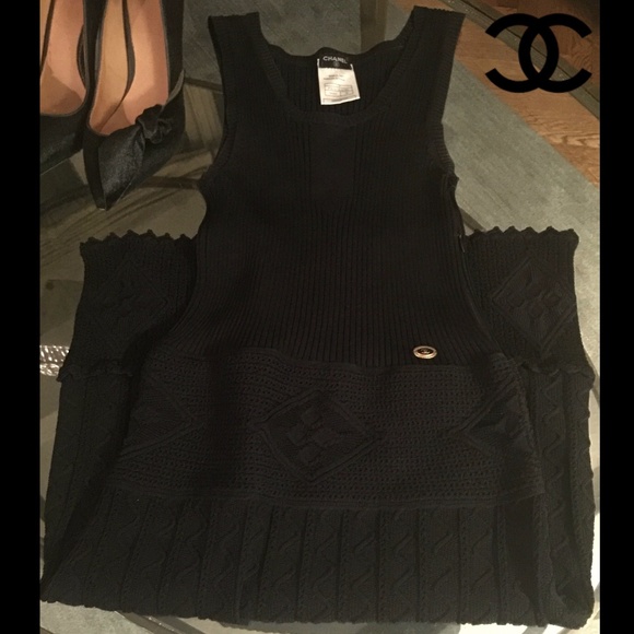 Chanel Black Knit Tank Dress - Picture 4 of 8