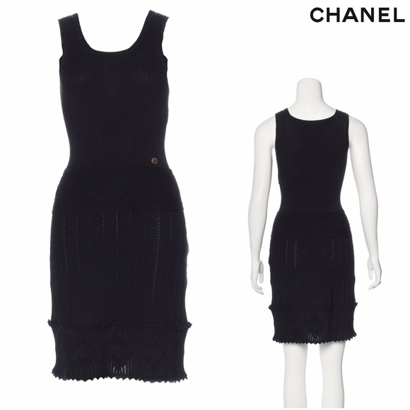 Chanel Black Knit Tank Dress - Picture 3 of 8