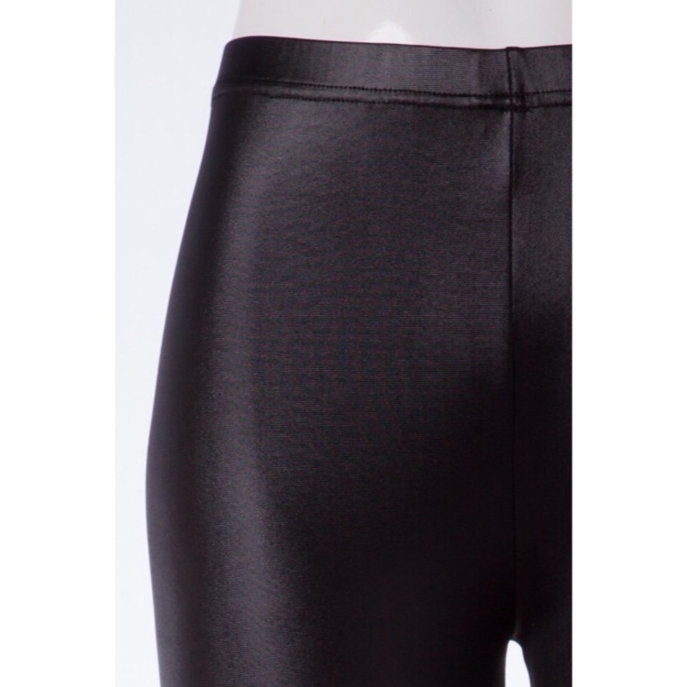 Black Faux Leather Leggings - Picture 3 of 3