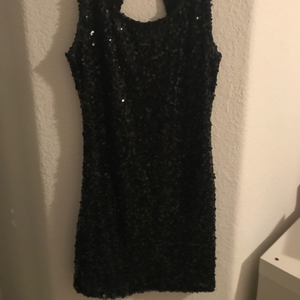 Black sequenced dress