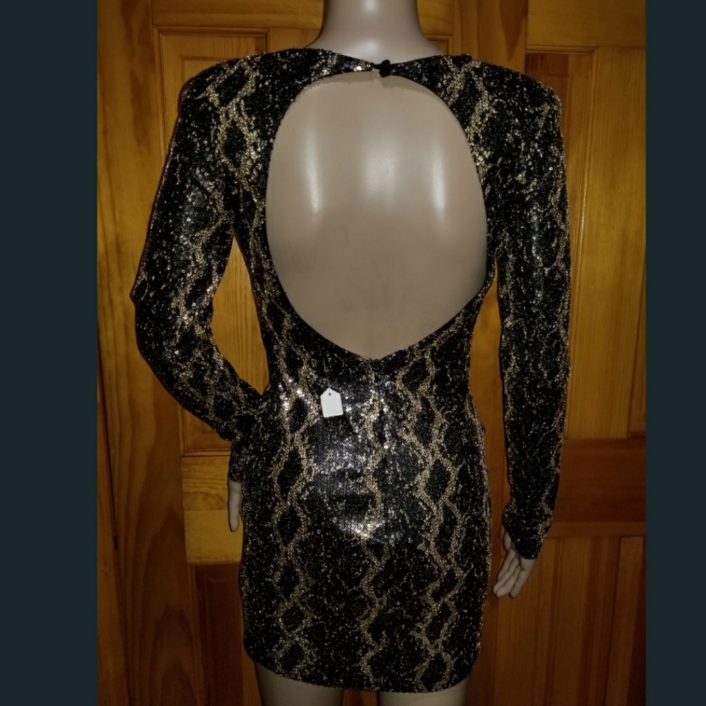 Zio New York Black and Gold Dress - Picture 2 of 6