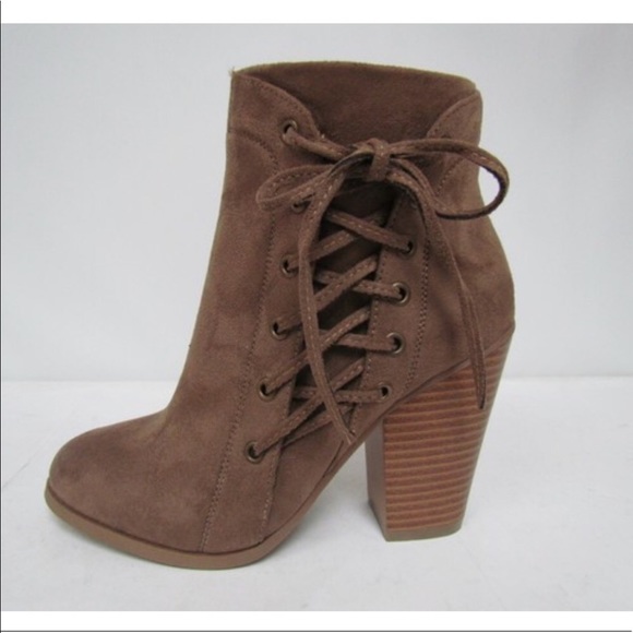 SALE! LAST 2  << Lace Up Brown Booties >> - Picture 2 of 7