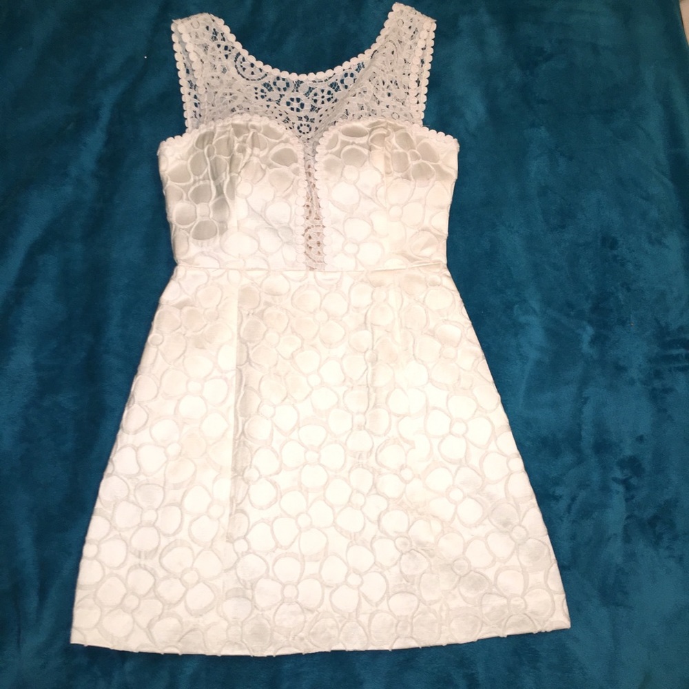 Lilly Pulitzer White Lace Crochet Top Sheath Dress