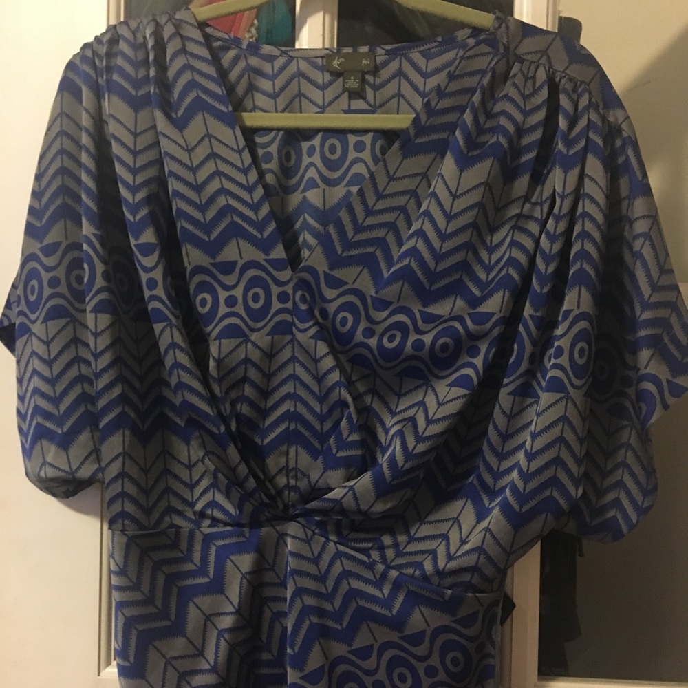 Peacock print satin top