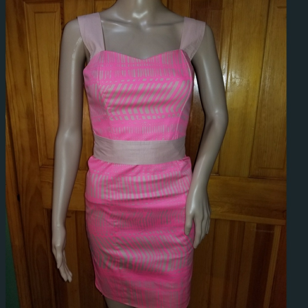 H&M Hot Pink and Beige Dress Size xs