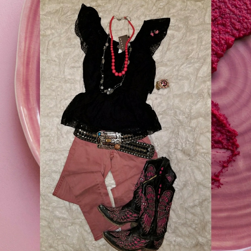 Black lace top