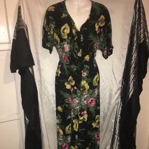 Black with flowers jumpsuit