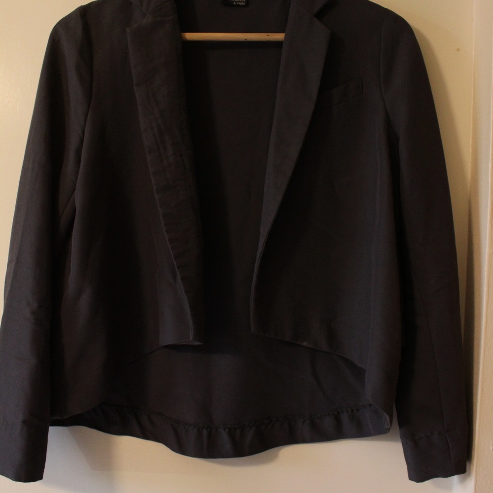 Charcoal Cropped Blazer