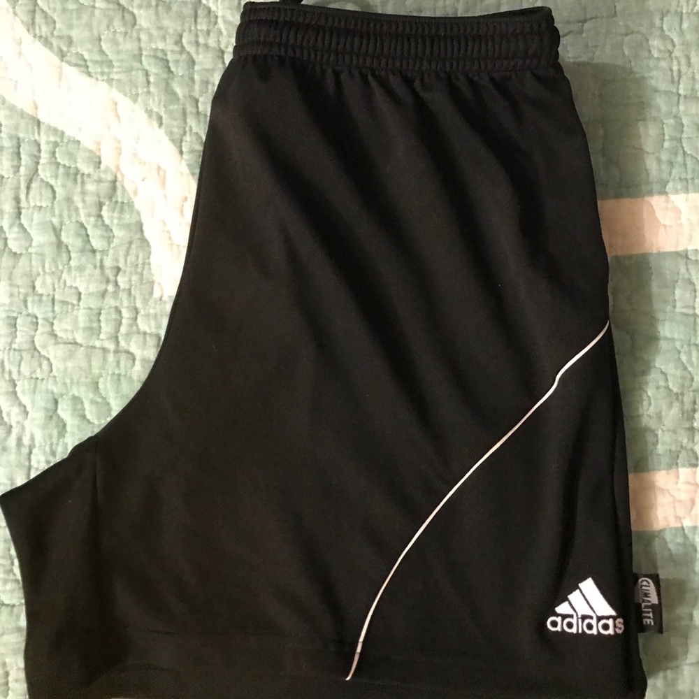 black and white adidas shorts