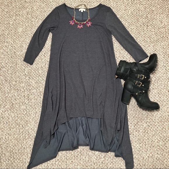 Umgee flowy asymmetrical midi dress - Picture 2 of 4