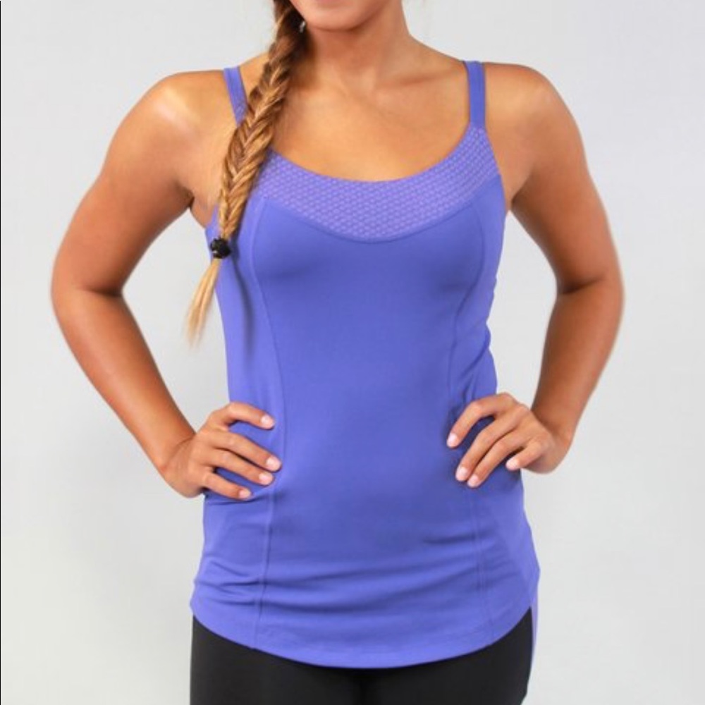NWT Cozy Orange Liberty Purple Iris Cut-Out Tank