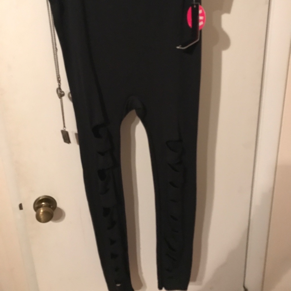 Sexy rocker leggings with slits down the front