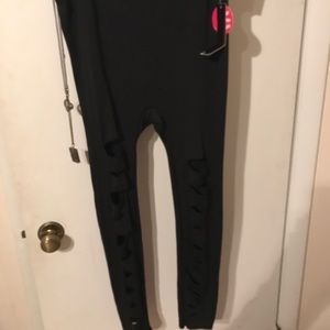 Sexy rocker leggings with slits down the front