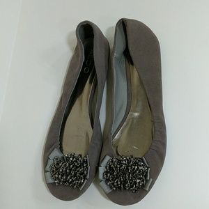 Embellished Faux Suede Flats