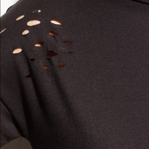 Black Distressed Mini Dress - Picture 4 of 4