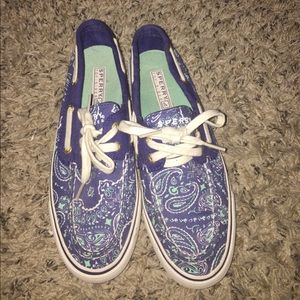 Printed canvas sperrys