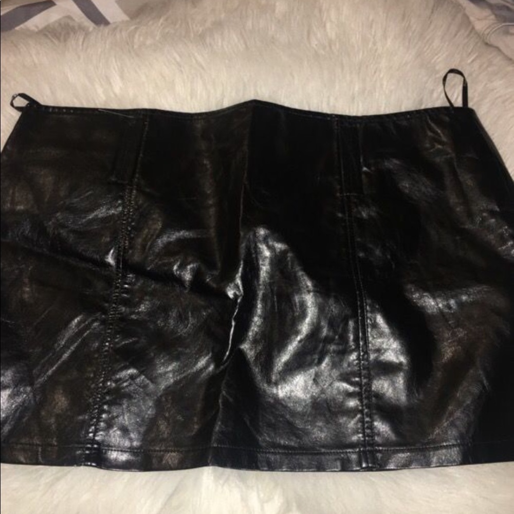 Leather mini skirt