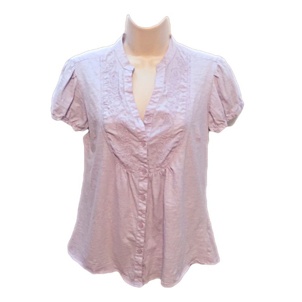 Gloria Vanderbilt Periwinkle Button-Up Top