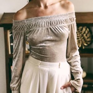 Vintage Off the should velvet shirt