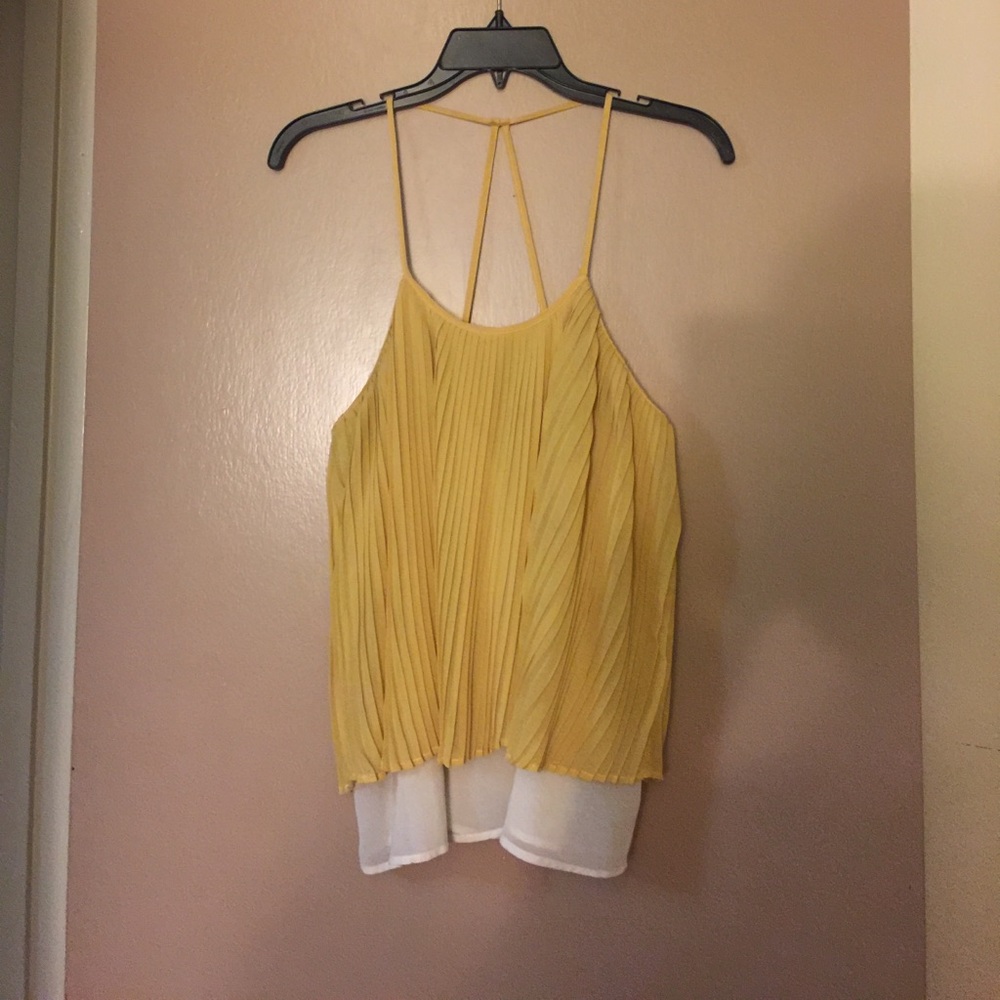 Yellow Crepe Tank Top