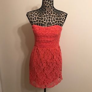 Coral Strapless FP Dress
