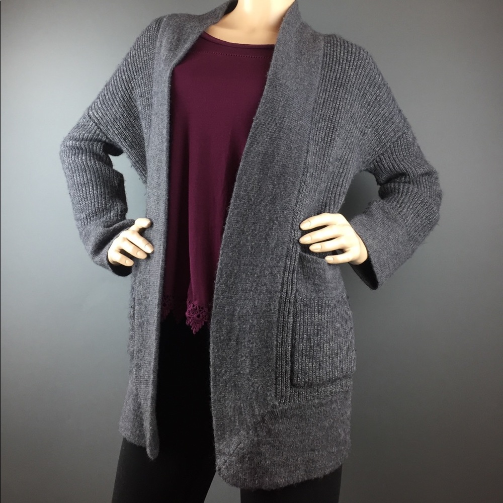 ✨ J.Crew Grey Warm Wool Cardigan Knit Women Small