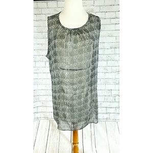 CAbi Sheer Sleeveless Tunic L CAbi Sheer Sleeveless Tunic L