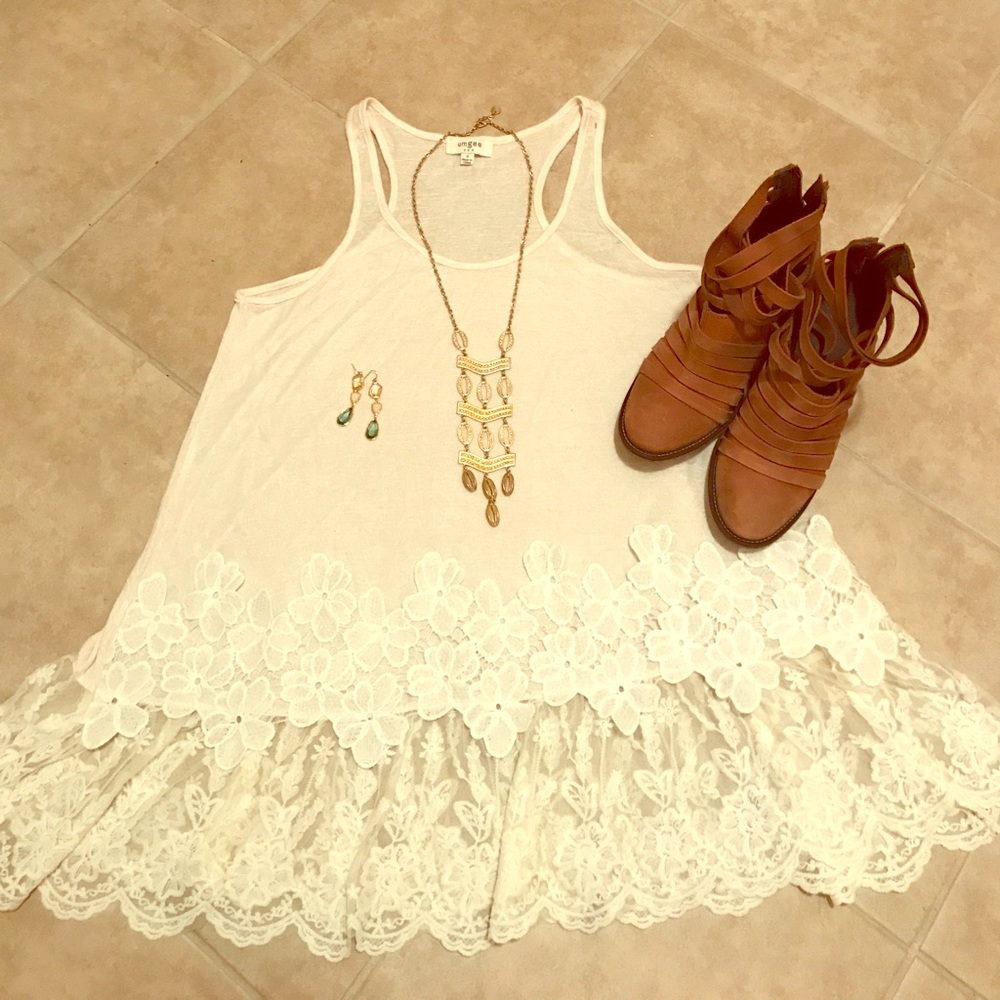Umgee Lace Hem Tank