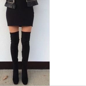 Jeffrey Campbell Cienega Velvet thigh high boot
