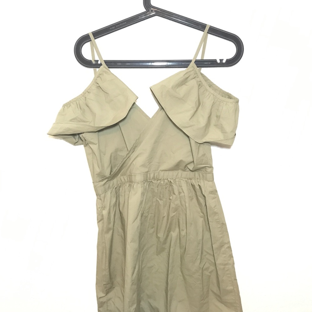 NWT Madewell Khaki Cold Shoulder Dress Size 2 - Picture 4 of 7