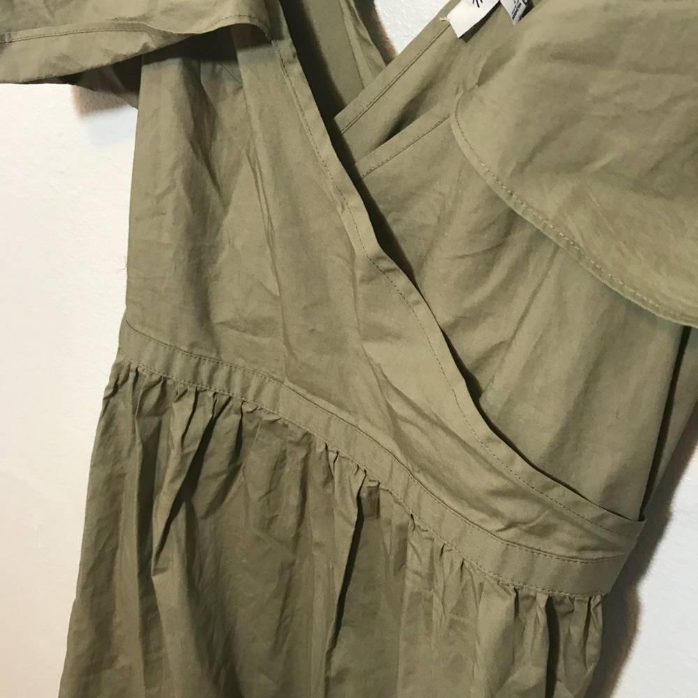 NWT Madewell Khaki Cold Shoulder Dress Size 2 - Picture 5 of 7