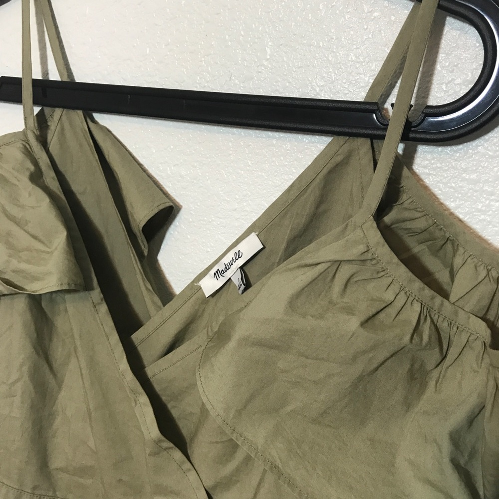 NWT Madewell Khaki Cold Shoulder Dress Size 2 - Picture 6 of 7