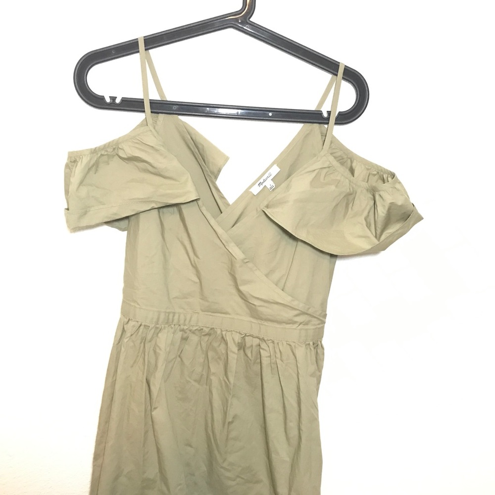 NWT Madewell Khaki Cold Shoulder Dress Size 2 - Picture 7 of 7