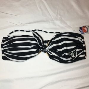 Small Black and White Striped Raiders Bikini