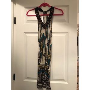 Bohemian tank dress. Brown,blue,green